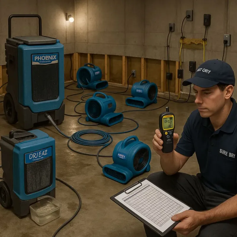 Structural Drying and Dehumidification process in York, SC